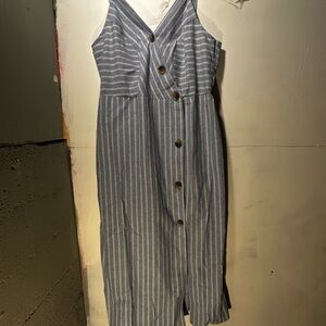 Robert Louis Blue and White striped dress.